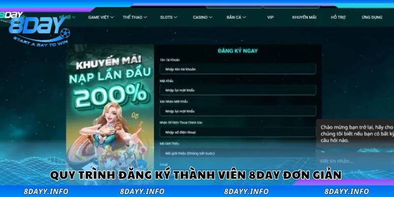 Cách đăng ký thành viên 8Day đơn giản